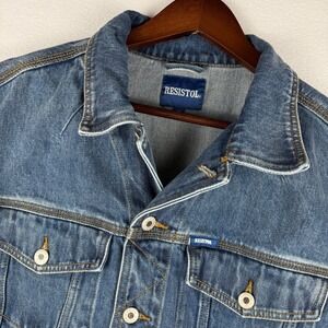 Resistol Classic Denim Jacket Mens Medium Blue Jean Western Cowboy Rodeo Rancher